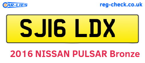 SJ16LDX are the vehicle registration plates.