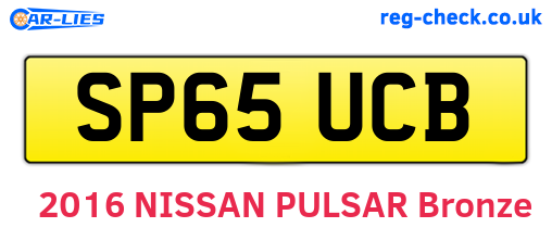 SP65UCB are the vehicle registration plates.