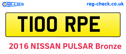 T100RPE are the vehicle registration plates.