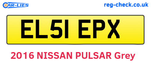 EL51EPX are the vehicle registration plates.