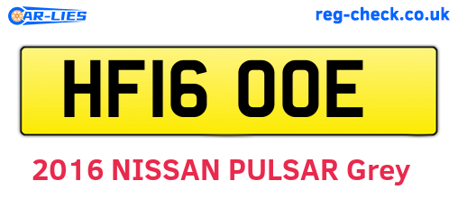 HF16OOE are the vehicle registration plates.