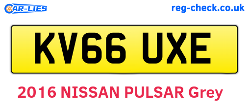 KV66UXE are the vehicle registration plates.
