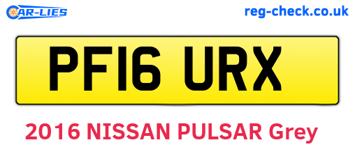PF16URX are the vehicle registration plates.