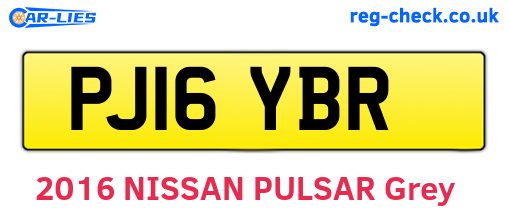 PJ16YBR are the vehicle registration plates.