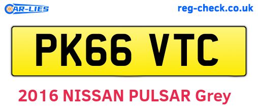 PK66VTC are the vehicle registration plates.