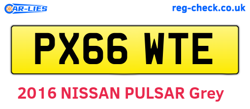 PX66WTE are the vehicle registration plates.