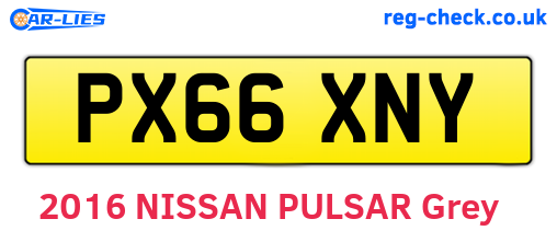 PX66XNY are the vehicle registration plates.