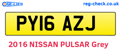 PY16AZJ are the vehicle registration plates.