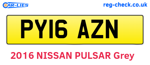 PY16AZN are the vehicle registration plates.