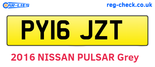 PY16JZT are the vehicle registration plates.