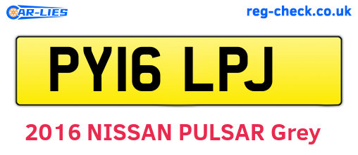 PY16LPJ are the vehicle registration plates.