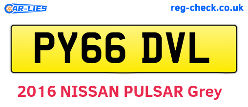 PY66DVL are the vehicle registration plates.