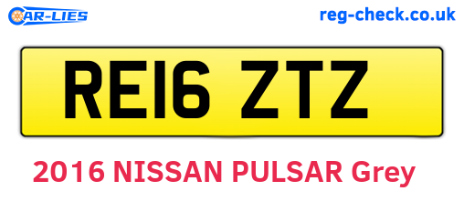 RE16ZTZ are the vehicle registration plates.