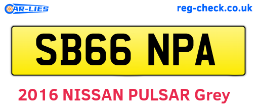SB66NPA are the vehicle registration plates.
