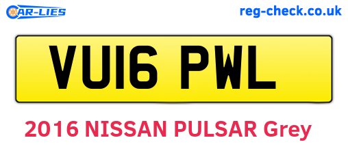 VU16PWL are the vehicle registration plates.
