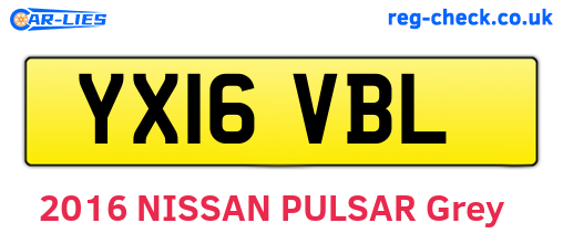 YX16VBL are the vehicle registration plates.