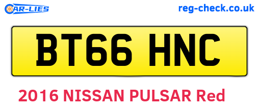 BT66HNC are the vehicle registration plates.