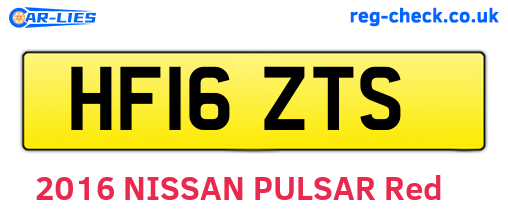 HF16ZTS are the vehicle registration plates.