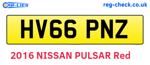 HV66PNZ are the vehicle registration plates.