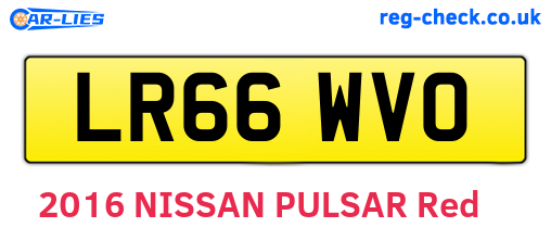 LR66WVO are the vehicle registration plates.