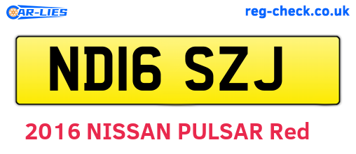 ND16SZJ are the vehicle registration plates.