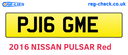 PJ16GME are the vehicle registration plates.