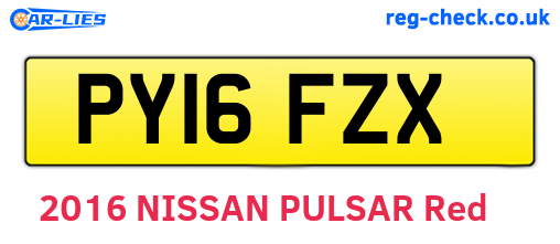 PY16FZX are the vehicle registration plates.