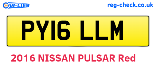 PY16LLM are the vehicle registration plates.