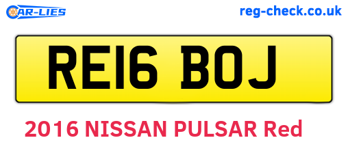 RE16BOJ are the vehicle registration plates.