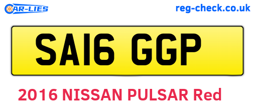SA16GGP are the vehicle registration plates.