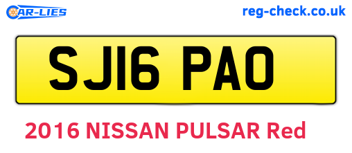 SJ16PAO are the vehicle registration plates.