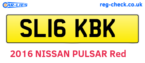 SL16KBK are the vehicle registration plates.