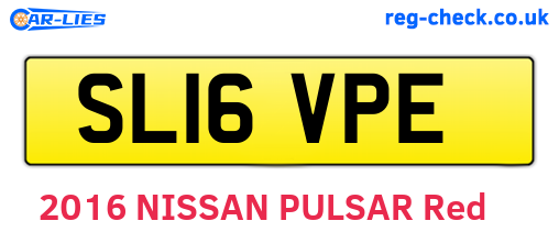 SL16VPE are the vehicle registration plates.