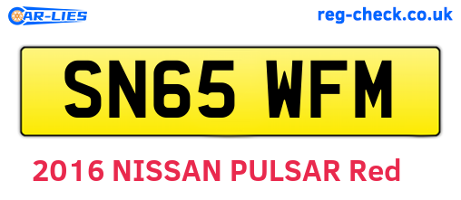 SN65WFM are the vehicle registration plates.