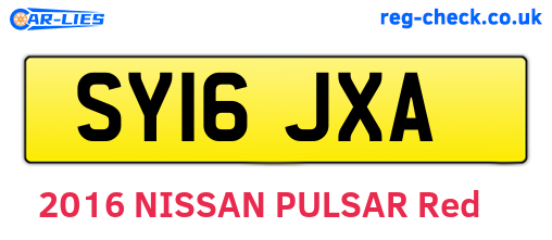 SY16JXA are the vehicle registration plates.