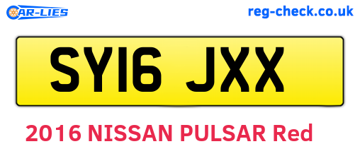 SY16JXX are the vehicle registration plates.
