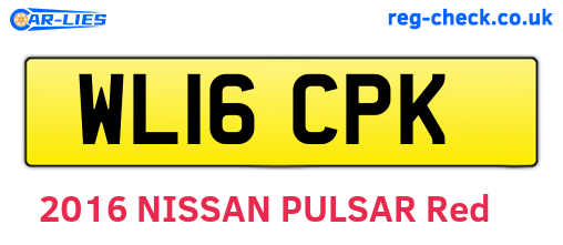 WL16CPK are the vehicle registration plates.
