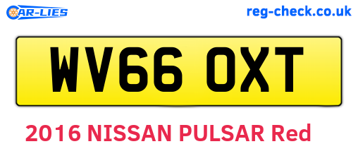 WV66OXT are the vehicle registration plates.