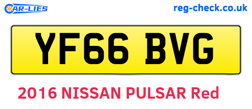 YF66BVG are the vehicle registration plates.