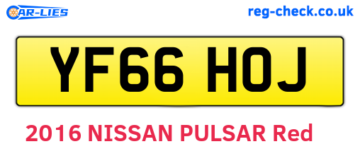 YF66HOJ are the vehicle registration plates.