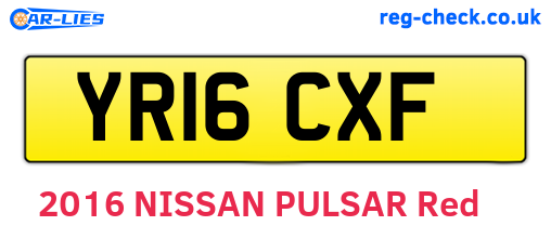 YR16CXF are the vehicle registration plates.