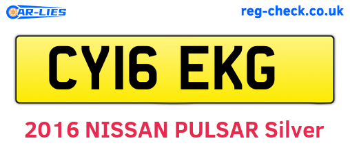 CY16EKG are the vehicle registration plates.