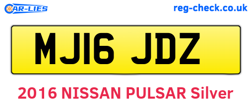 MJ16JDZ are the vehicle registration plates.