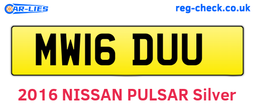 MW16DUU are the vehicle registration plates.