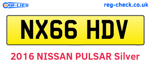 NX66HDV are the vehicle registration plates.