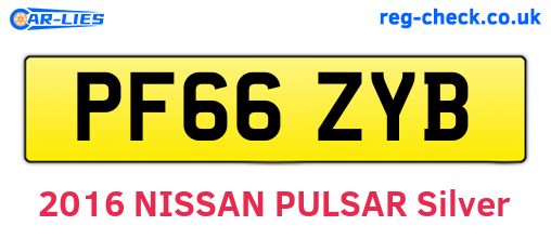 PF66ZYB are the vehicle registration plates.