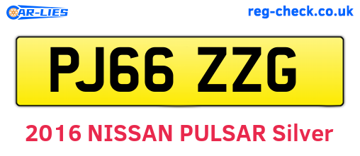 PJ66ZZG are the vehicle registration plates.