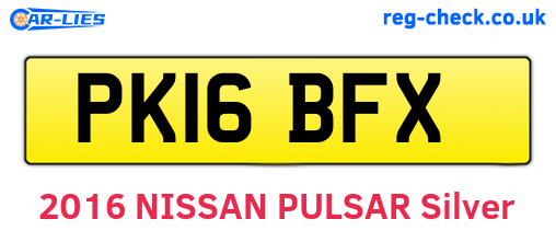 PK16BFX are the vehicle registration plates.