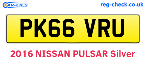 PK66VRU are the vehicle registration plates.