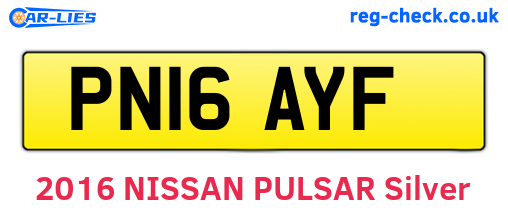 PN16AYF are the vehicle registration plates.